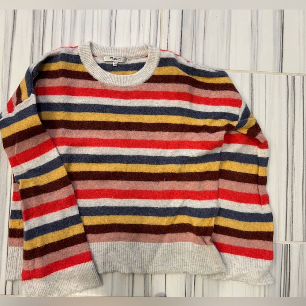 Madewell Striped Sweater Knit Top